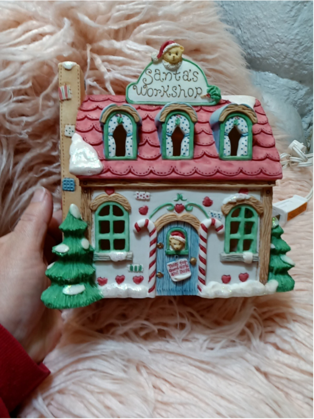 Santa's Workshop Lighted Santa's House Toys For Good Girls & Boys Christmas Tree - Picture 2 of 16